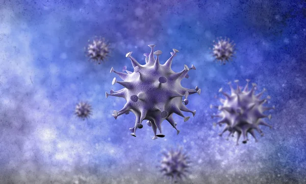 Coronavirus hücreleri salgını, 2019-2020 Coronavirüs hastalığı salgını. Covid-19, Sars-Cov-2 virüsü yüzünden. 3d oluşturma