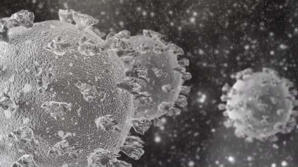 Ρεαλιστικό Μικροσκοπικό Κοντινό Πλάνο Του Σοβαρού Αναπνευστικού Συνδρόμου Coronavirus Covid — Αρχείο Βίντεο