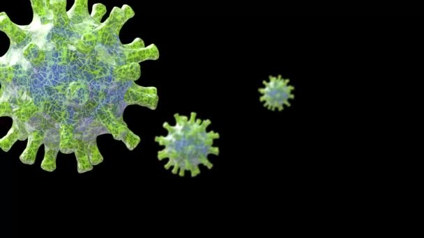 Realistische Mikroskopische Nahaufnahme Des Schweren Respiratorischen Syndroms Coronavirus Covid Sars — Stockvideo