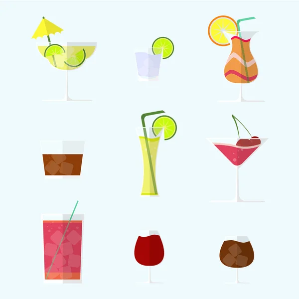 Coctails ensemble un — Image vectorielle