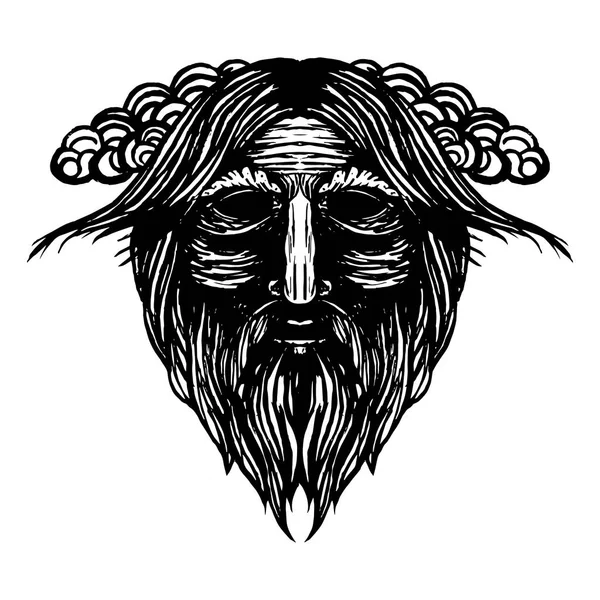 Ancienne illustration de tête viking . — Image vectorielle