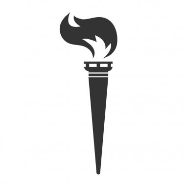 Siyah vektör karikatür yangın meşale