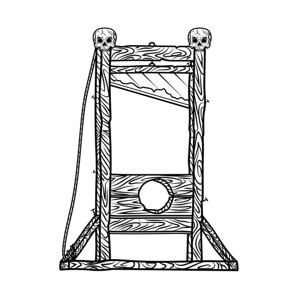 Guillotine vectorillustratie geïsoleerd op een witte achtergrond — Stockvector