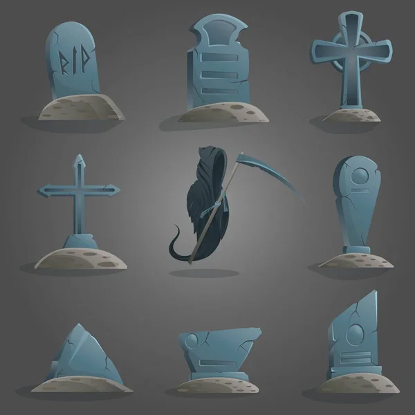 Concepto de diseño de la muerte con cementerio y luto — Vector de stock