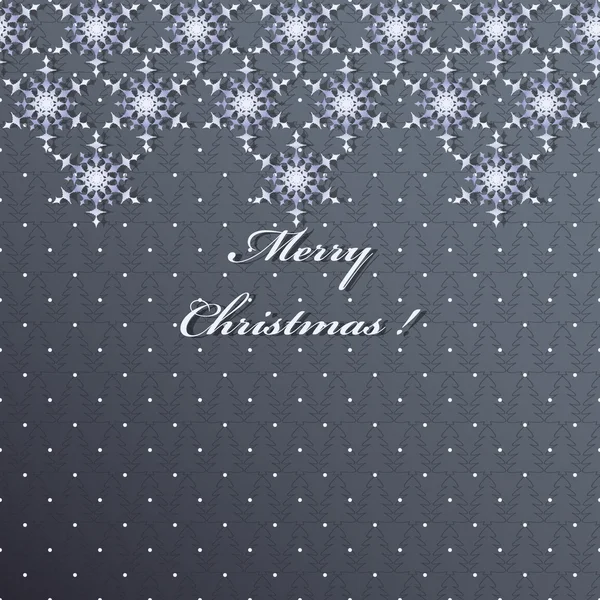 Carte de vœux de Noël vectorielle abstraite. Arbres de Noël, flocons de neige — Image vectorielle