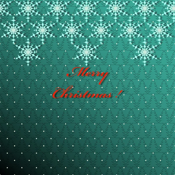 Tarjeta de felicitación de Navidad vector abstracto. Árboles de Navidad, copos de nieve — Vector de stock