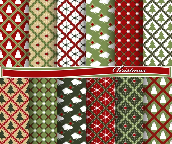 Conjunto de papel vectorial abstracto de Navidad con formas decorativas y elementos de diseño para álbum de recortes — Vector de stock
