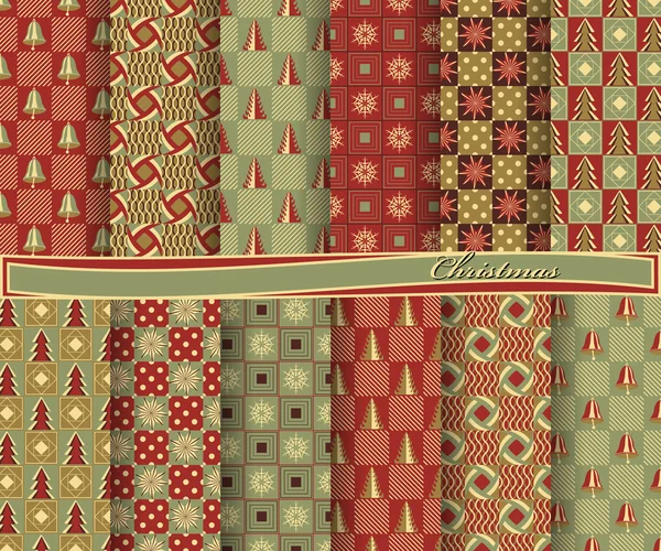 Набор Рождественской абстрактной векторной бумаги с декоративными фигурами и элементами дизайна для альбома — стоковый вектор