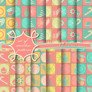 Noel sorunsuz vektör çizim kümesi. Noel simgeler, kalıpları