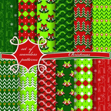 Noel sorunsuz vektör çizim kümesi. Noel simgeler, Noel desenleri