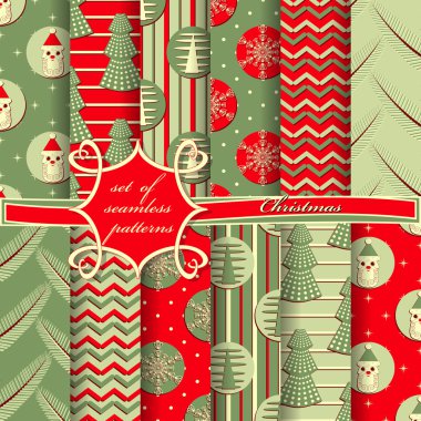 Noel sorunsuz vektör çizim kümesi. Noel simgeler, Noel desenleri