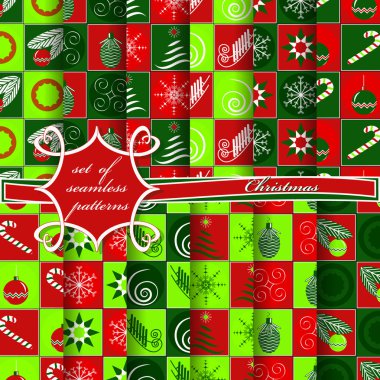 Noel sorunsuz vektör çizim kümesi. Noel simgeler, kalıpları