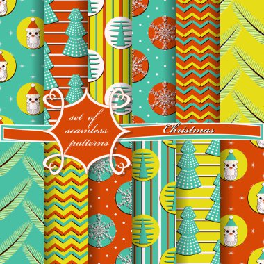 Noel sorunsuz vektör çizim kümesi. Noel simgeler, Noel desenleri