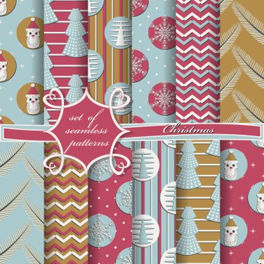 Noel sorunsuz vektör çizim kümesi. Noel simgeler, Noel desenleri