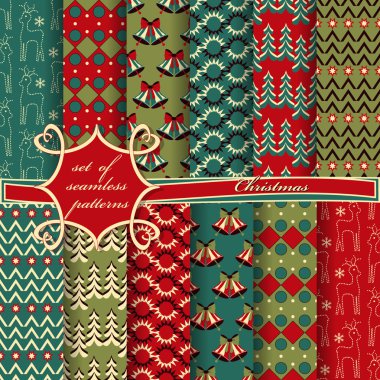 Noel sorunsuz vektör çizim kümesi. Noel simgeler, Noel desenleri