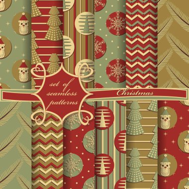 Noel sorunsuz vektör çizim kümesi. Noel simgeler, Noel desenleri