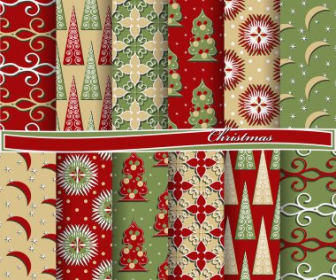 Noel soyut vektör kağıt Dekoratif şekiller ve karalama defteri için tasarım öğeleri kümesi