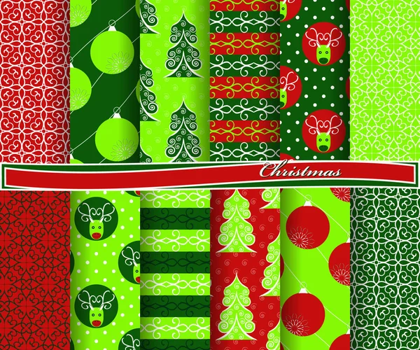 Conjunto de papel vetorial abstrato de Natal com formas decorativas e elementos de design para scrapbook —  Vetores de Stock