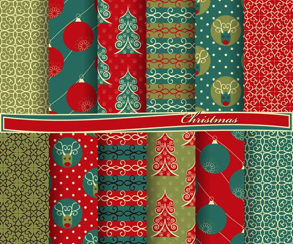 Set di Natale carta vettoriale astratta con forme decorative ed elementi di design per scrapbook — Vettoriale Stock