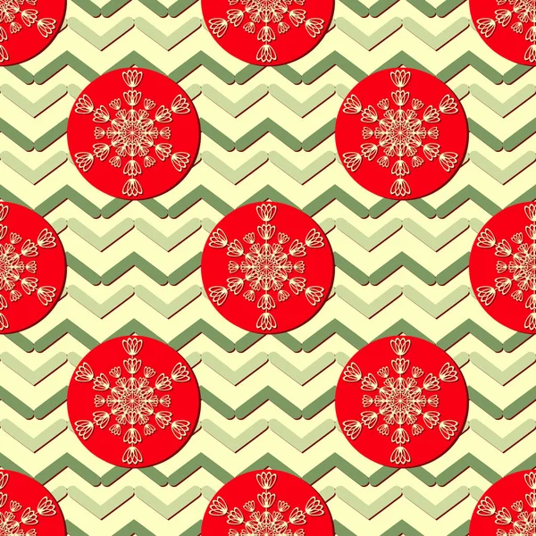 Vector sin costuras ilustración fondo de Navidad con copo de nieve — Vector de stock