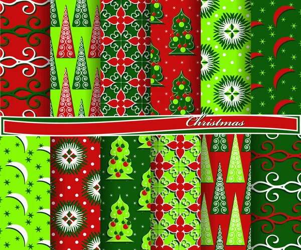 Conjunto de papel vectorial abstracto de Navidad con formas decorativas y elementos de diseño para álbum de recortes — Archivo Imágenes Vectoriales