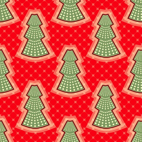 Sorunsuz vektör çizim Noel arka plan. Soyut Noel ağaçları — Stok Vektör