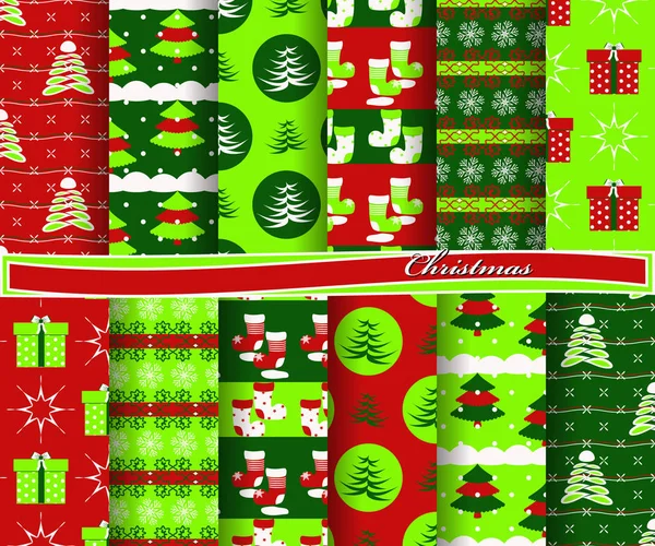 Set Weihnachten abstraktes Vektorpapier mit dekorativen Formen und Designelementen für Sammelalbum — Stockvektor