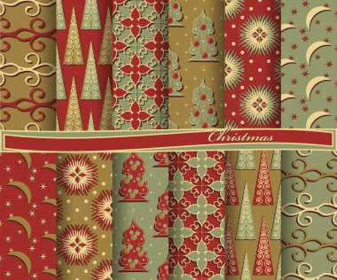 Noel soyut vektör kağıt Dekoratif şekiller ve karalama defteri için tasarım öğeleri kümesi