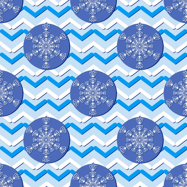 Vector sin costuras ilustración fondo de Navidad con copo de nieve — Vector de stock