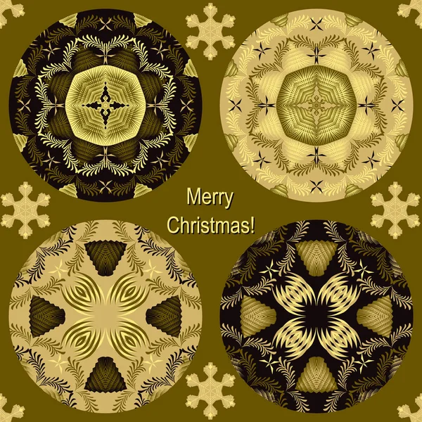 Ensemble vectoriel de Noël de motifs circulaires — Image vectorielle