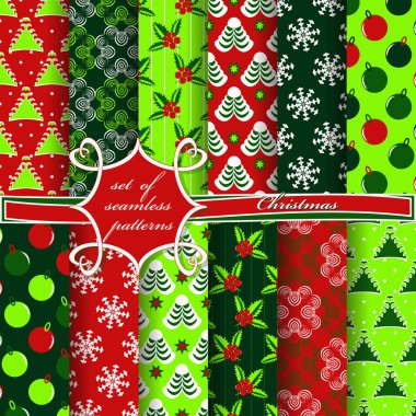 Noel sorunsuz vektör çizim kümesi. Noel simgeler, Noel desenleri