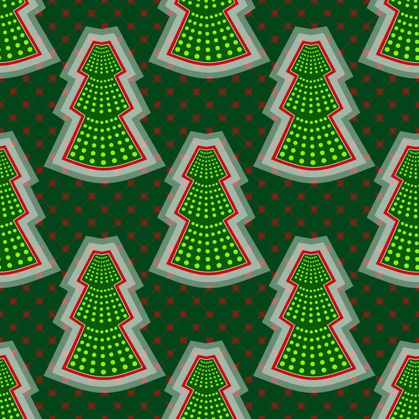 Nahtlose Vektor-Illustration Weihnachten Hintergrund. abstrakte Weihnachtsbäume — Stockvektor