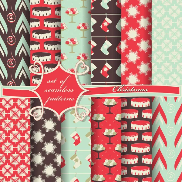 Noel sorunsuz vektör çizim kümesi. Noel simgeler, Noel desenleri