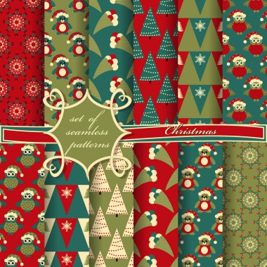 Noel sorunsuz vektör çizim kümesi. Noel simgeler, Noel desenleri