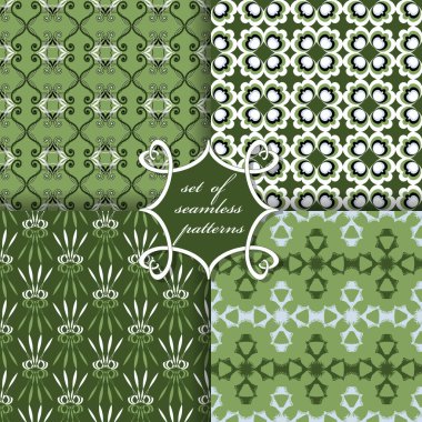 Sorunsuz vektör çizimler kümesi. Soyut Dekoratif şekiller 