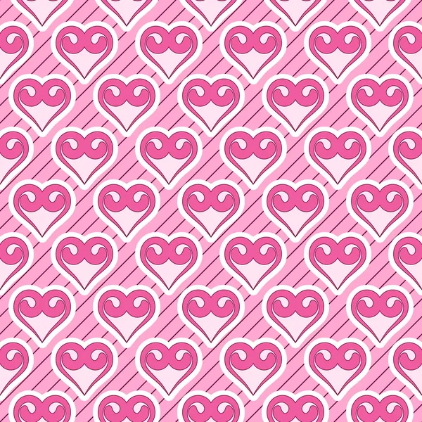 Varrat nélküli vektoros illusztráció háttér Valentine's Day. Dekoratív szíve — Stock Vector
