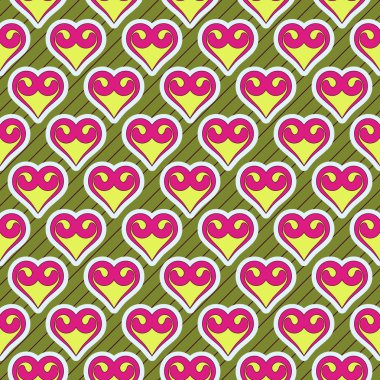 Sorunsuz vektör çizim arka plan Sevgililer günü. Dekoratif kalp