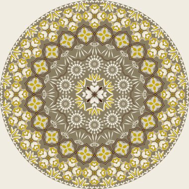 vektör dairesel desen mandala soyut dekoratif çiçek