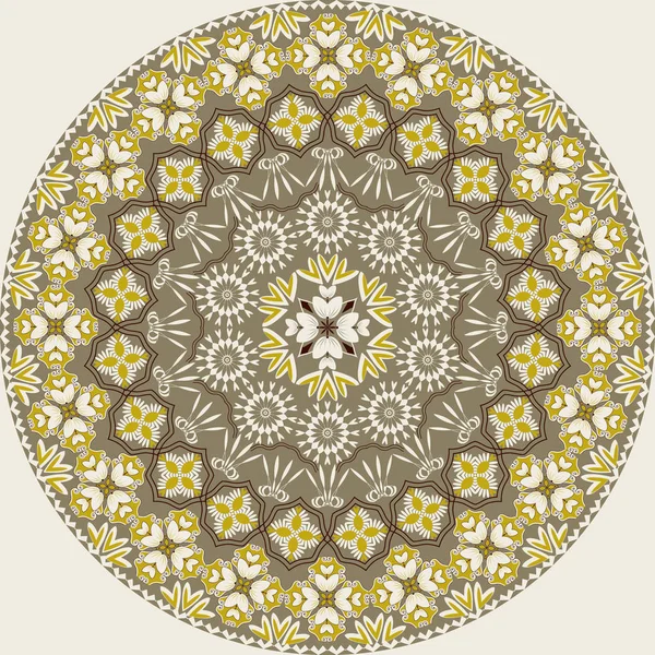 Vector patrón circular mandala de flores decorativas abstractas — Archivo Imágenes Vectoriales