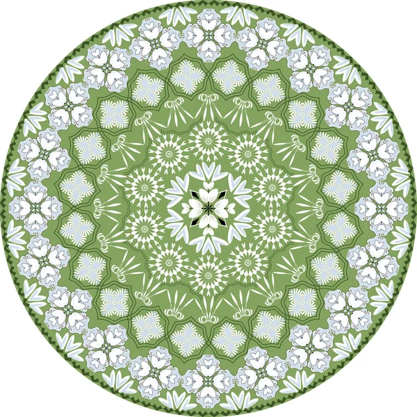Vetor padrão circular mandala de flores decorativas abstratas — Vetor de Stock