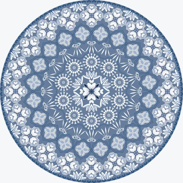 Vector circular pattern mandala of abstract decorative flowers — Stock Vector
