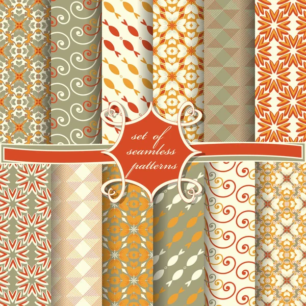 Sorunsuz vektör çizimler kümesi. Soyut şekiller ve dekoratif çiçek