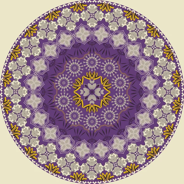 Vector patrón circular mandala de flores decorativas abstractas — Archivo Imágenes Vectoriales