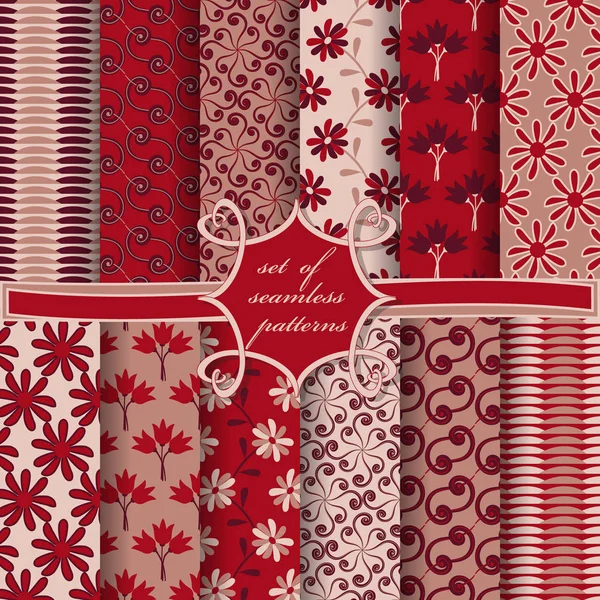 Sorunsuz vektör çizimler kümesi. Soyut şekiller ve dekoratif çiçek