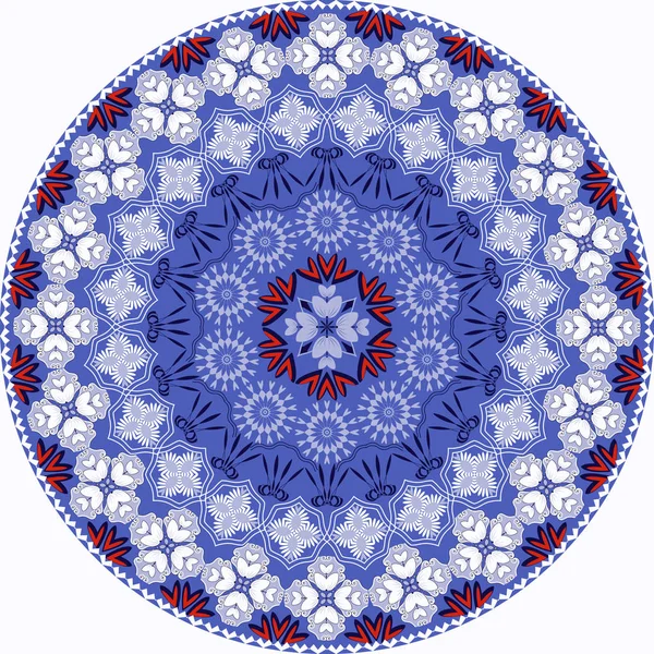 Vector patrón circular mandala de flores decorativas abstractas — Vector de stock