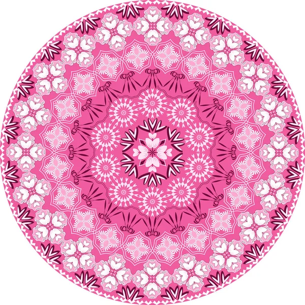 Vector patrón circular mandala de flores decorativas abstractas — Archivo Imágenes Vectoriales