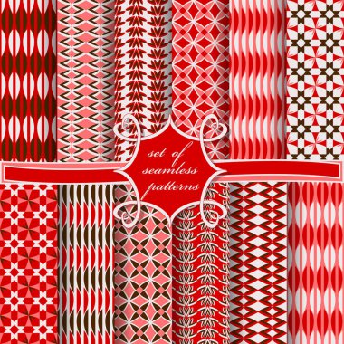 Sorunsuz vektör çizimler kümesi. Soyut Dekoratif şekiller 