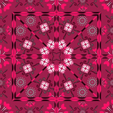 Sorunsuz vektör çizim arka plan. Soyut dekoratif çiçek şekil