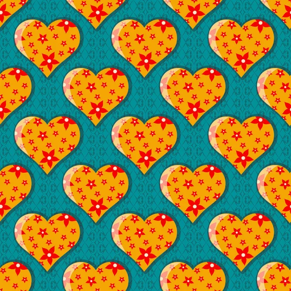 Бесшовные абстрактные векторные иллюстрации фон День Святого Валентина. Сердце цветов — стоковый вектор