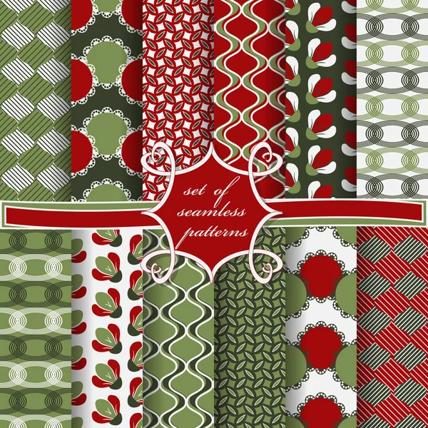 Sorunsuz vektör çizimler kümesi. Soyut şekiller ve dekoratif çiçek